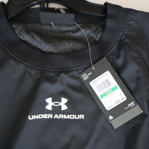 Under Armour 1369850 001 Women's Sz L Black UA Rush Woven Crew Sweatshirt $90 - Picture 6 of 8